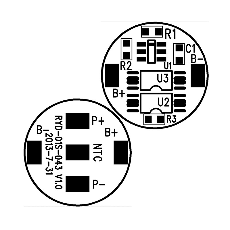 RYD-01S-043/V1.0版 户外设备使用的18650锂电池保护板 BMS电路板